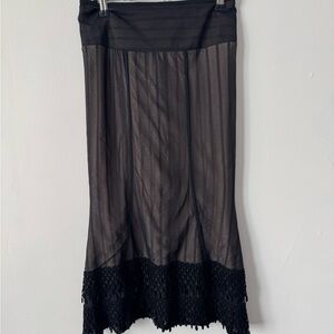 Catherines Black Sheer Midi Skirt